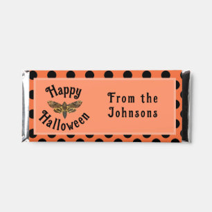 Happy Halloween Death's Head Moth custom name Hershey Bar Favors