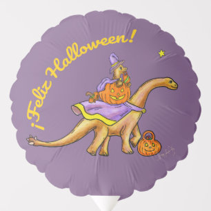 Happy Halloween Dinosaur Balloon SPANISH