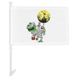 Happy halloween dinosaur T Rex 6 Car Flag