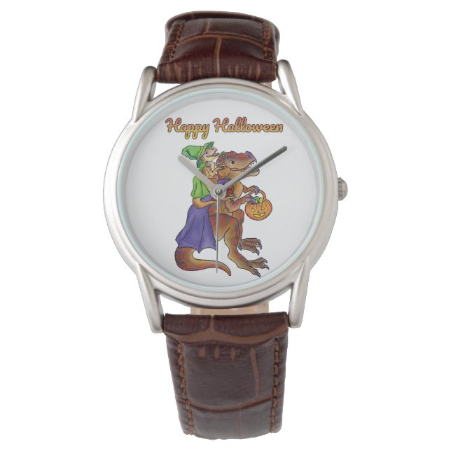 Happy Halloween Dinosaur Wrist Watch (Front)