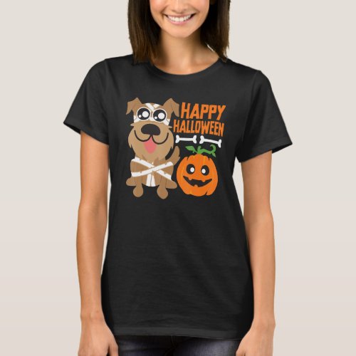 Happy Halloween Dog Pumpkin Cute Dog Halloween Cos T_Shirt
