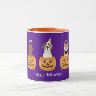 Happy Halloween Dogs In Pumpkins Mug