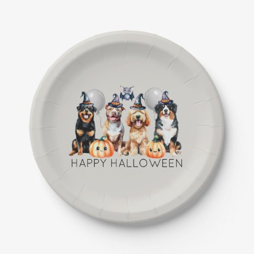 Happy Halloween Dogs Paper Plates