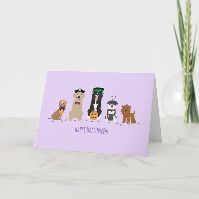 Happy Halloween Dogs Purple Card (Front)