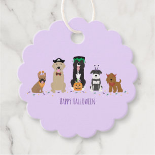 Happy Halloween Dogs Purple Favor Tags