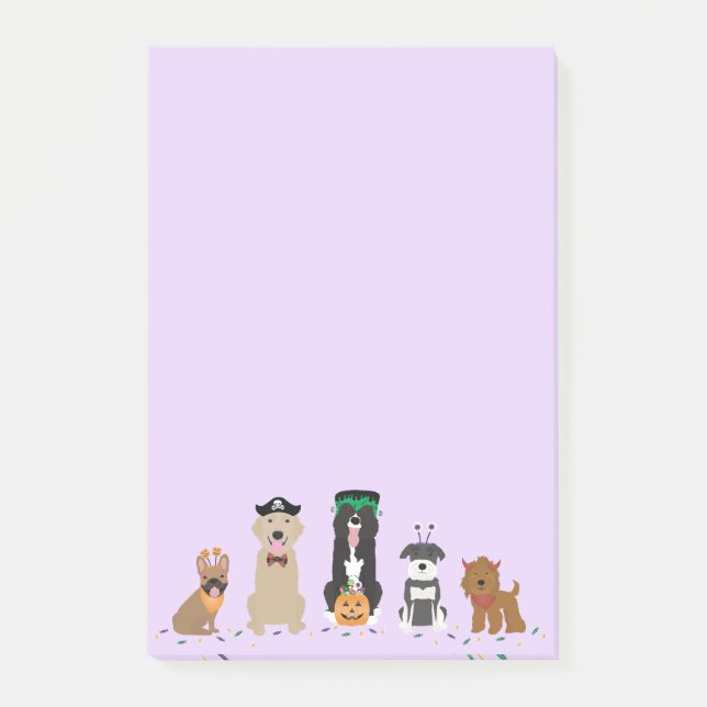 Happy Halloween Dogs Purple Post-it Notes (Front)