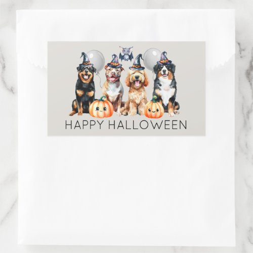 Happy Halloween Dogs Rectangular Sticker