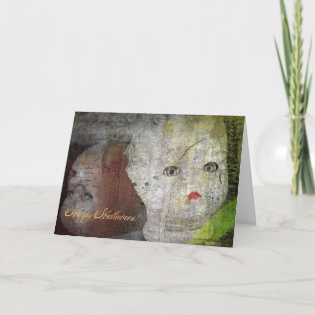 Happy Halloween Doll Head Card (Front)