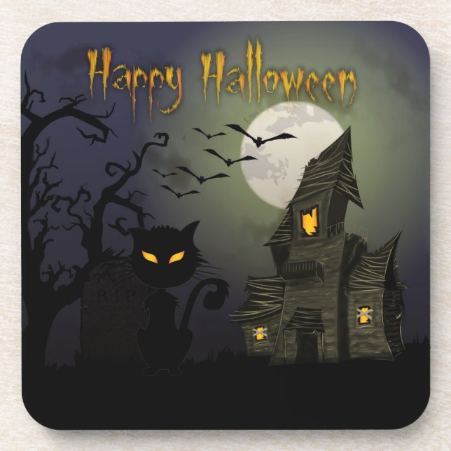 Happy Halloween Drink Coaster (Front)