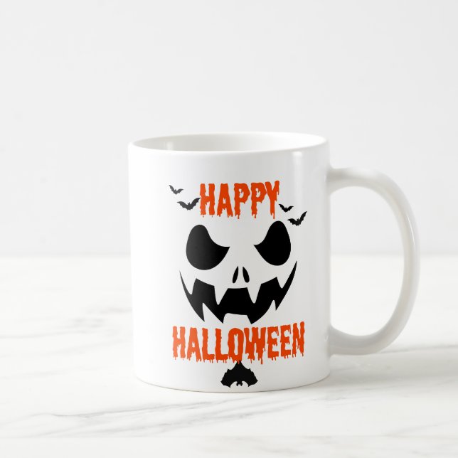 Happy Halloween Dripping Text Design Coffee Mug (Right)
