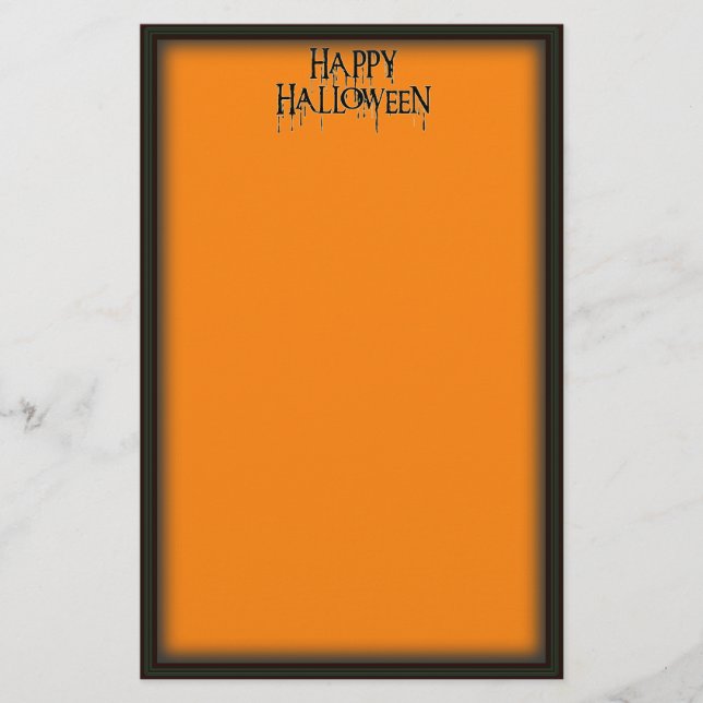 Happy Halloween Drippy Text Image Stationery (Front)