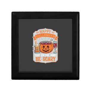 Happy Halloween Eat Drink Be Scary Pumpkin Cauldro Gift Box