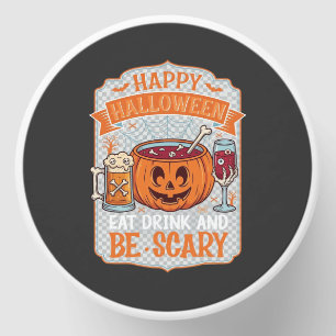 Happy Halloween Eat Drink Be Scary Pumpkin Cauldro Mini Candle Favors