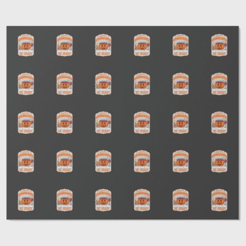 Happy Halloween Eat Drink Be Scary Pumpkin Cauldro Wrapping Paper
