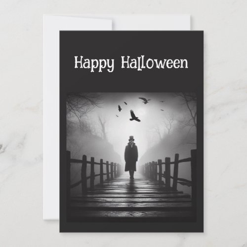 Happy Halloween Edgar Allan Poe Raven Poem Card