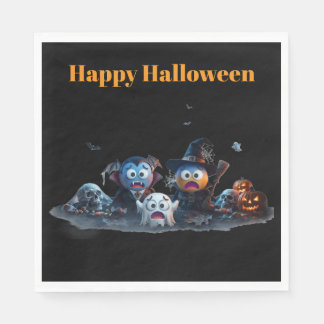 Happy Halloween Emoji Napkins. Napkins