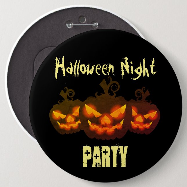 Happy Halloween Evil Pumpkins  Round Button (Front & Back)