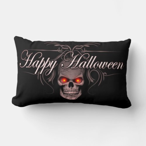 Happy Halloween Evil Skull Lumbar Pillow
