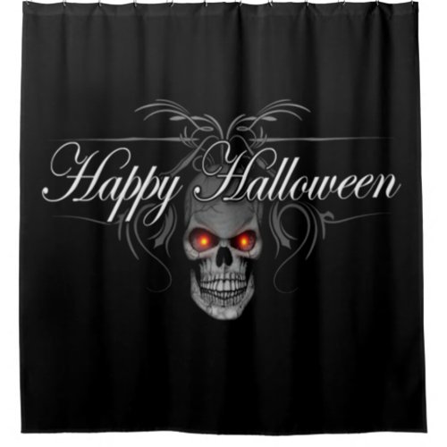 Happy Halloween Evil Skull Shower Curtain