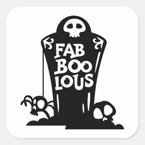 Happy Halloween  Fab_Boo_Lous Square Sticker