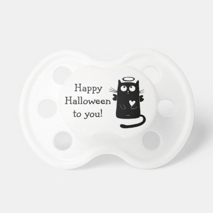 Happy Halloween Fairy Cat Heart Pacifier