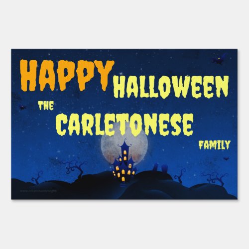 Happy Halloween Family Home Outdoor Yard Sign