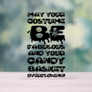 Happy Halloween Family Party Acrylic Sign