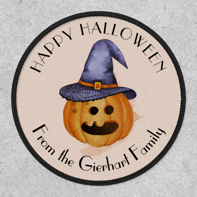 Happy Halloween Family Pumpkin Fall Party Patch (Front)