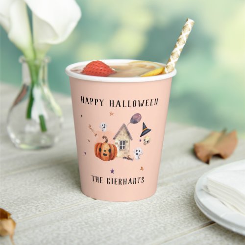Happy Halloween Family Treats Custom Party Paper Cups