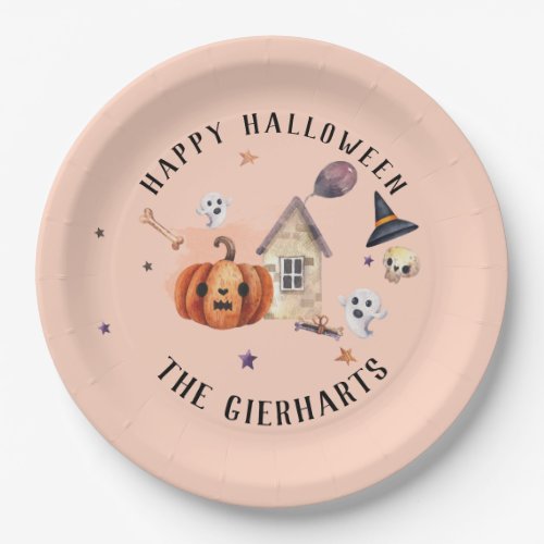 Happy Halloween Family Treats Custom Party Paper Plates