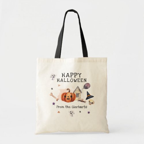 Happy Halloween Family Treats Custom Party Tote Bag