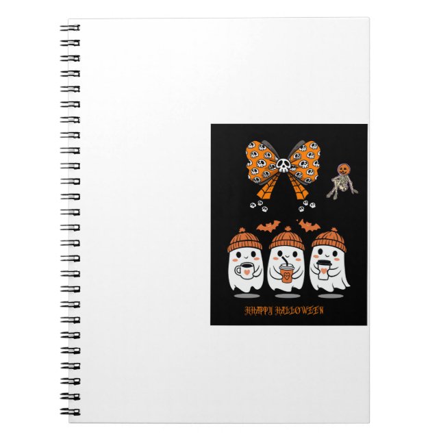 Happy Halloween – fantômes café mignons Notebook (Front)