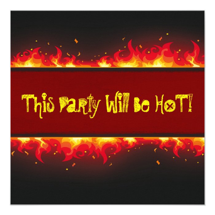 Happy Halloween Flaming Set Invitations