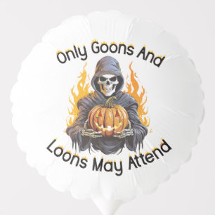 Happy Halloween Flaming Skeleton With Pumpkin Balloon