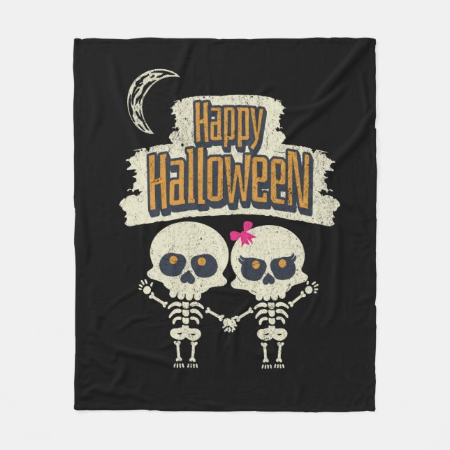 Happy Halloween Fleece Blanket (Front)
