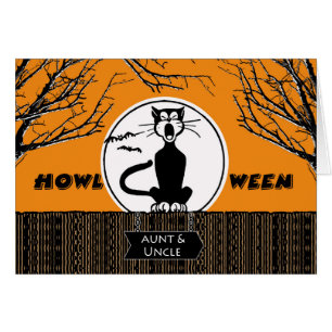Happy Halloween for Aunt and Uncle, Scaredy Cat Cards