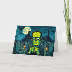Happy Halloween Frankenstein Holiday Card