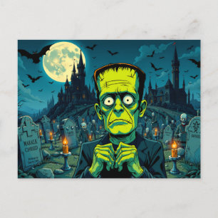Happy Halloween Frankenstein Holiday Postcard