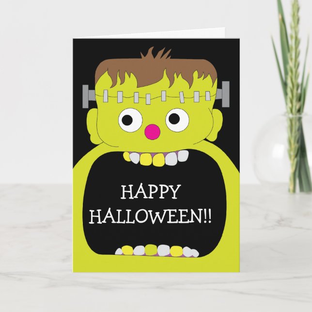 Happy Halloween Frankenstein Monster Card (Front)