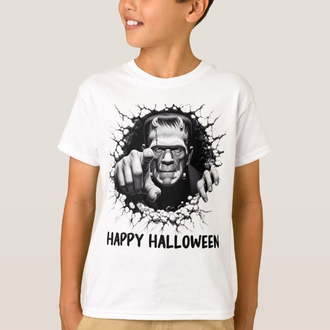 Happy Halloween Frankenstein Monster T-Shirt (Front)