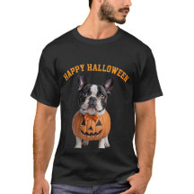 Happy Halloween French Bulldog Pumpkin Costume T-S