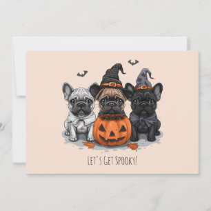 Happy Halloween French Bulldogs Invitation