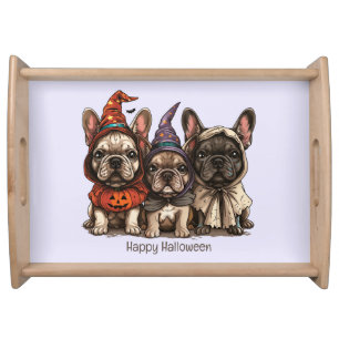 Happy Halloween French Bulldogs Serving Tray