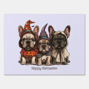 Happy Halloween French Bulldogs Sign