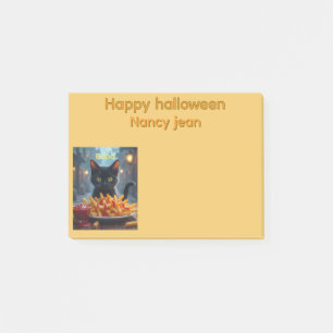 Happy halloween french fries and catsup post-it notes