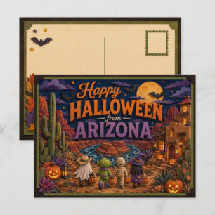 Happy Halloween From Arizona Kids Postcard