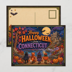Happy Halloween From Connecticut Kids Postcard