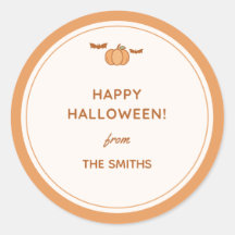 Happy Halloween From" Family Gift Sticker