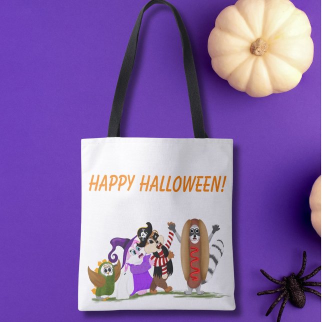 Happy Halloween from Forest Animals Tote Bag (Creator Uploaded)