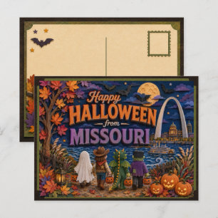 Happy Halloween From Missouri Kids Postcard